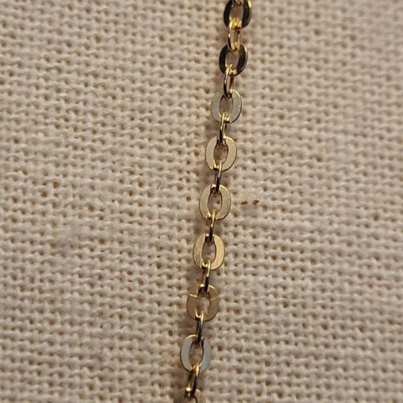 18" 14K Gold Cable Chain Necklace with 14K Gold "Blessing" Pendant - Picture 11 of 14